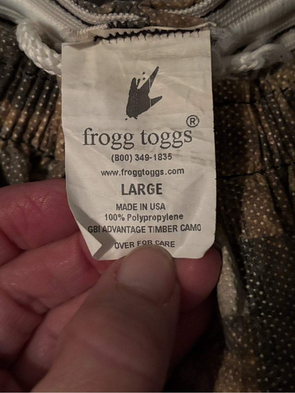 frogg toggs Timber Camo pants only - Brown Green Camo men’s size Large